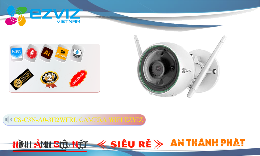 CS-C3N-A0-3H2WFRL sắc nét Wifi Ezviz